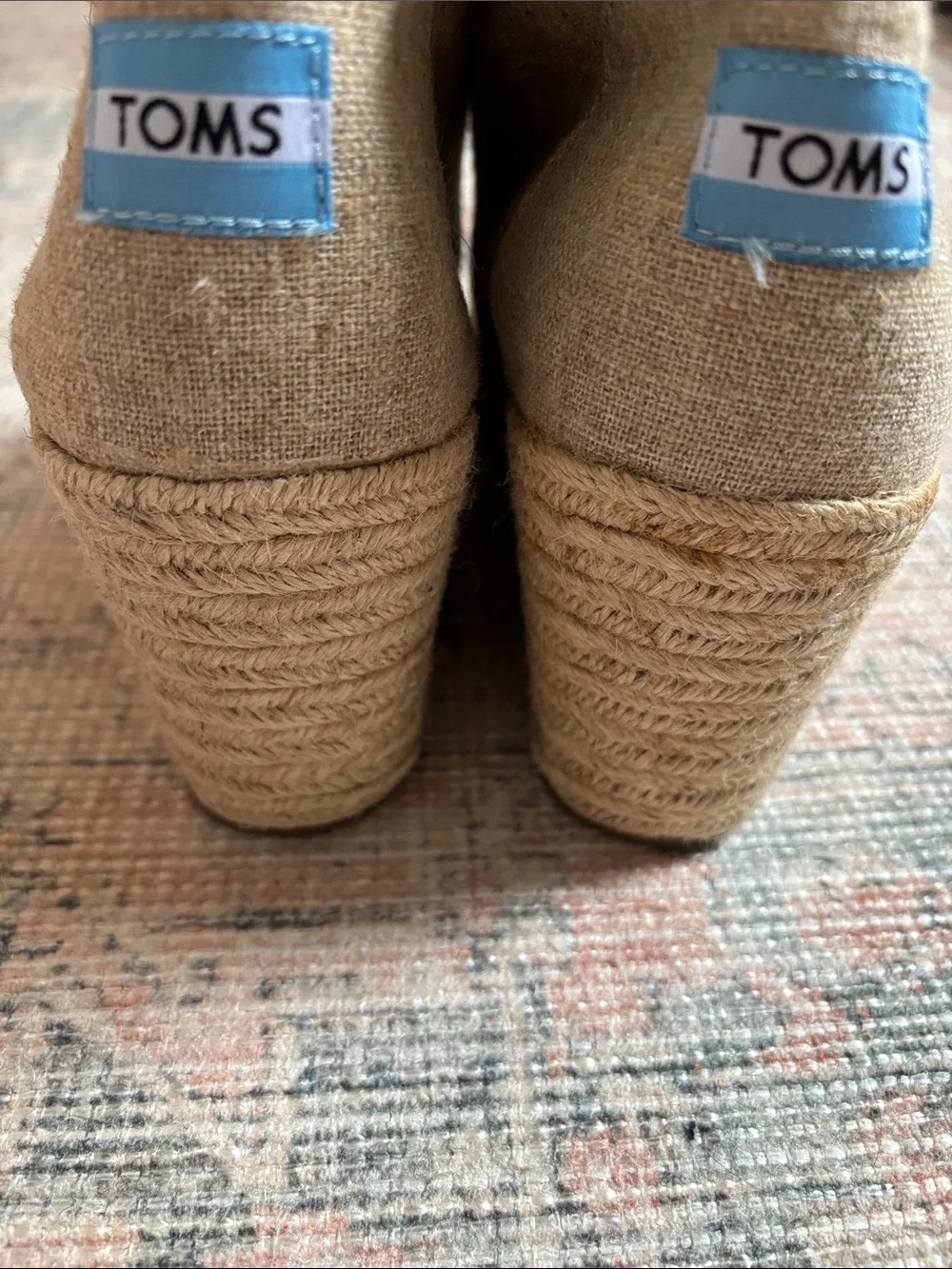 Tom’s Desert Lace-Up Wedge Booties - Neutral Size 11